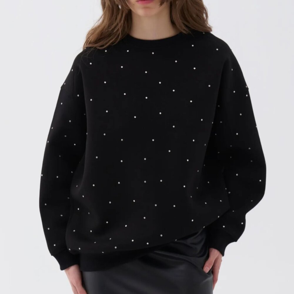 NWOT Nocturne Sweatshirt with Swarowski-like stones